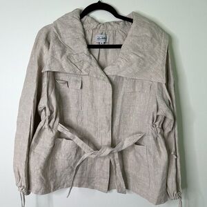 Two Wishes 100% Linen Lagenlook Jacket Size Medium